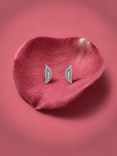 Etched Botanical Leaf Stud Earrings