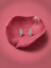 Etched Botanical Leaf Stud Earrings