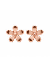 Rose-Gold Plated Five-Petal Stud Earrings