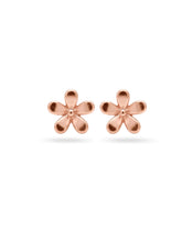 Rose-Gold Plated Five-Petal Stud Earrings