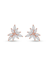 Rose-Gold Plated Layered Leaf Stud Earrings