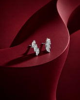 Triple Marquise Curve Stud Earrings