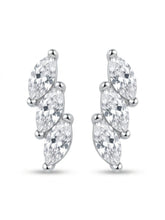 Triple Marquise Curve Stud Earrings