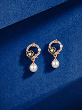 Green Floral Bead Drop Earrings
