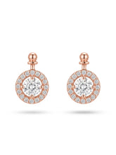 Rose-Gold Plated Round Halo Stud Earrings