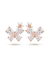 Rose-Gold Plated Butterfly Crown Stud Earrings