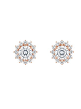 Rose-Gold Plated Scalloped Halo Stud Earrings