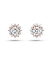 Rose-Gold Plated Scalloped Halo Stud Earrings