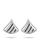Geometric Fan Linework Stud Earrings