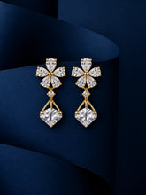 Gold-Tone Floral Drop Earrings