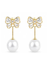 Butterfly Pearl Drop Earrings