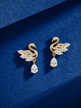 Gold-Tone Swan Drop Earrings