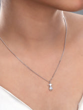 925 silver girl motif pendant necklace with crystal detailing on a fine chain