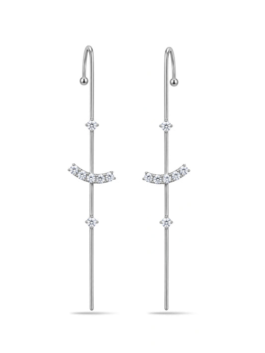 Curved Smile Ear Needle Pins