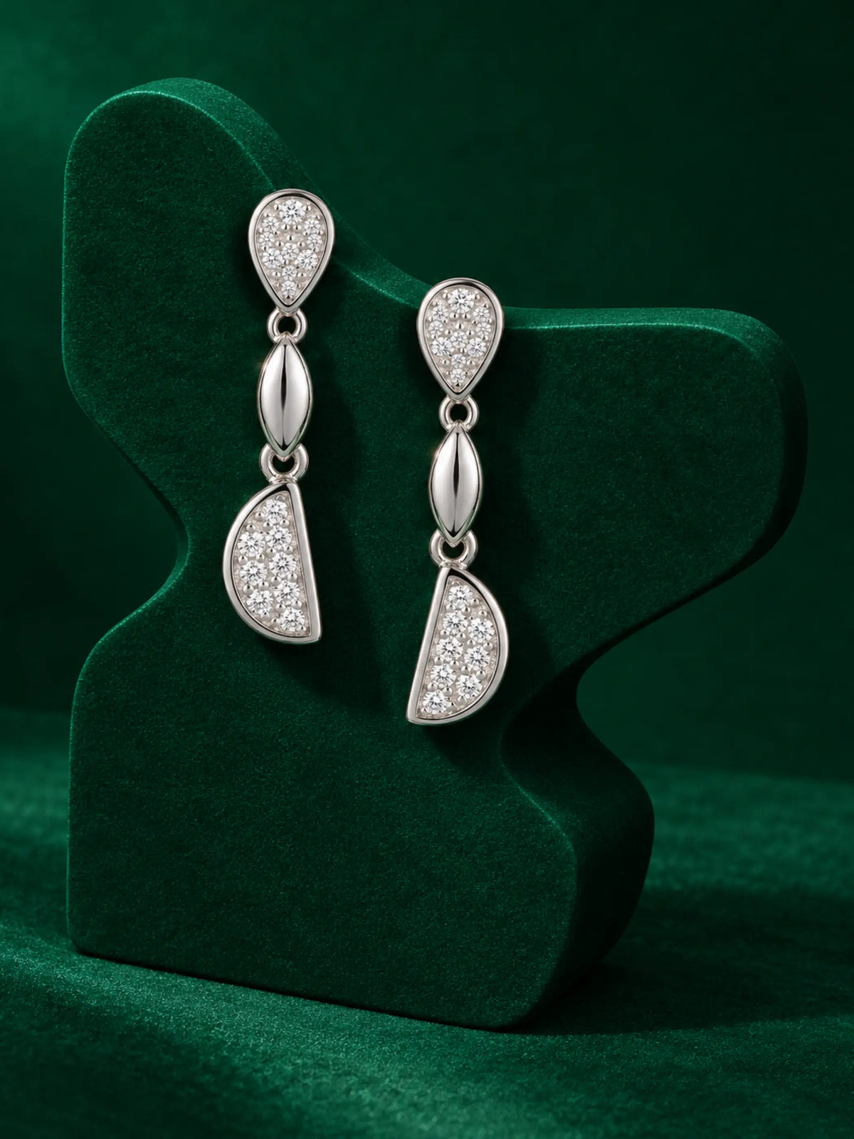 Teardrop Arc Drop Earrings