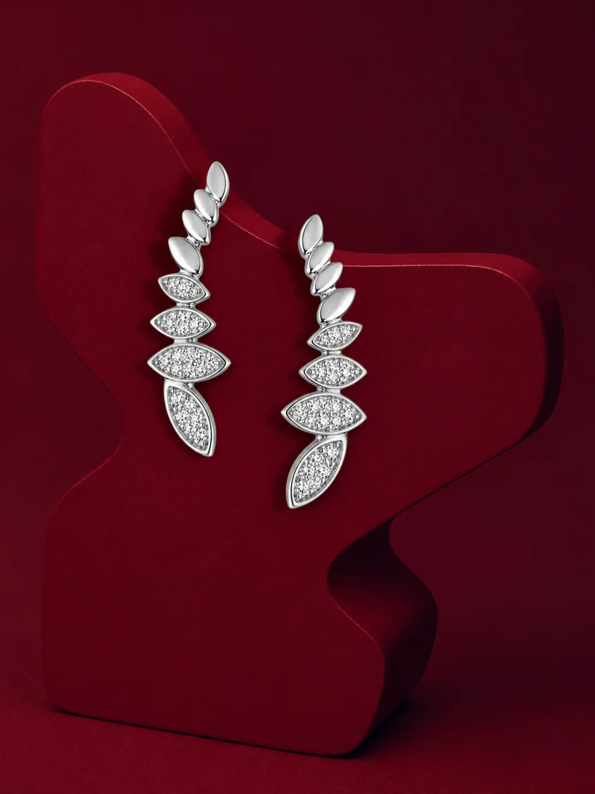 Polished Leaf Branch Ear Climbers