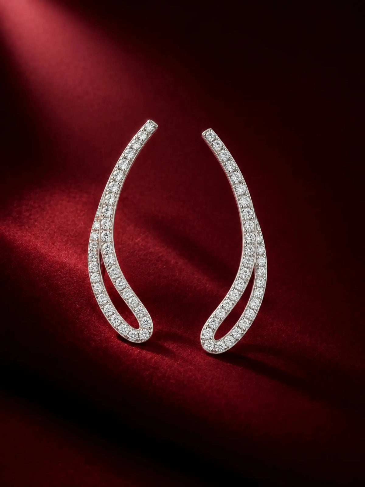 Clear-Stone Open Loop Ear Climbers