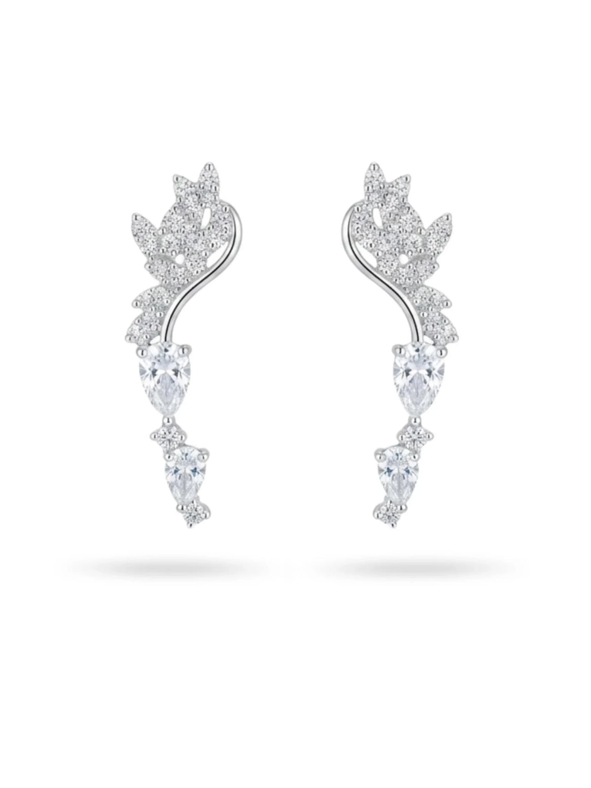 Botanical Clear-Stone Ear Climbers