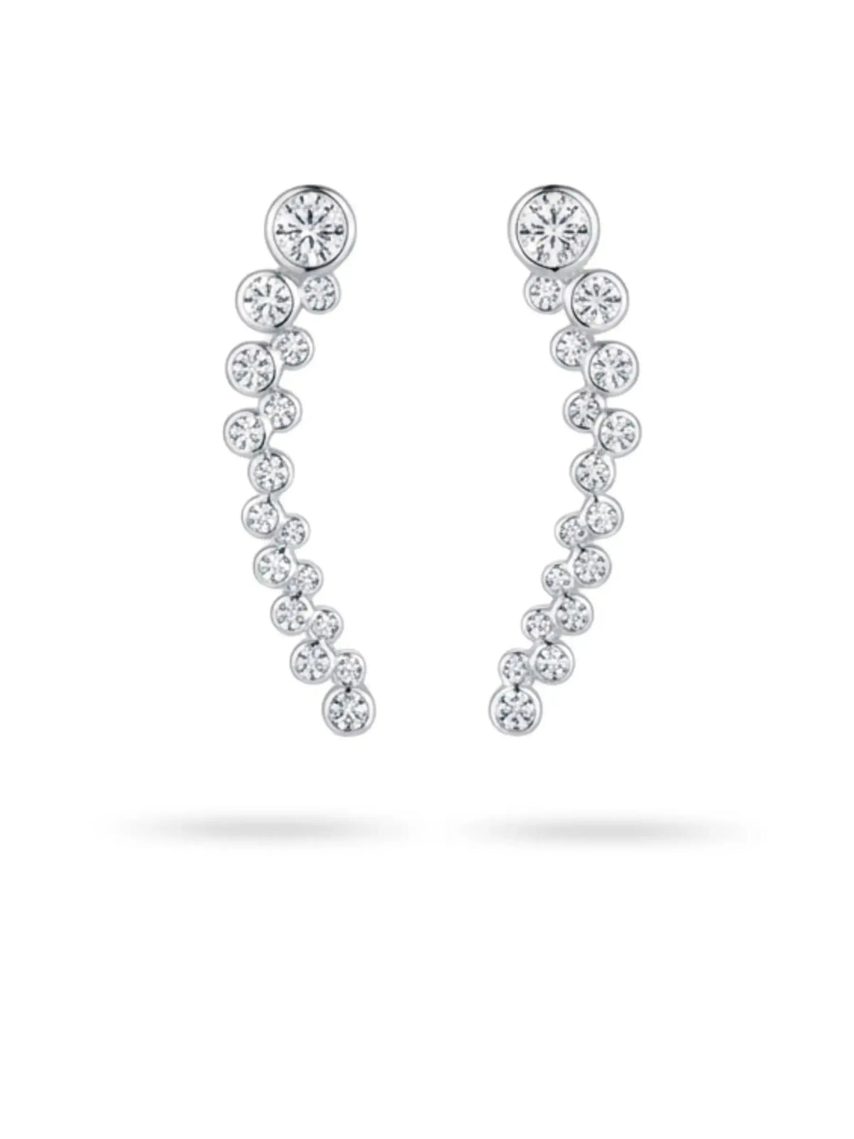 Graduated Bezel Ear Climbers