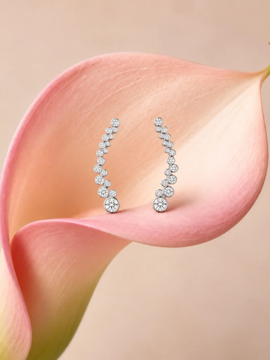 Graduated Bezel Ear Climbers