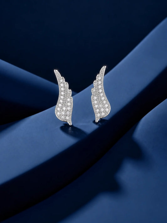 Clear-Stone Wing Ear Climbers