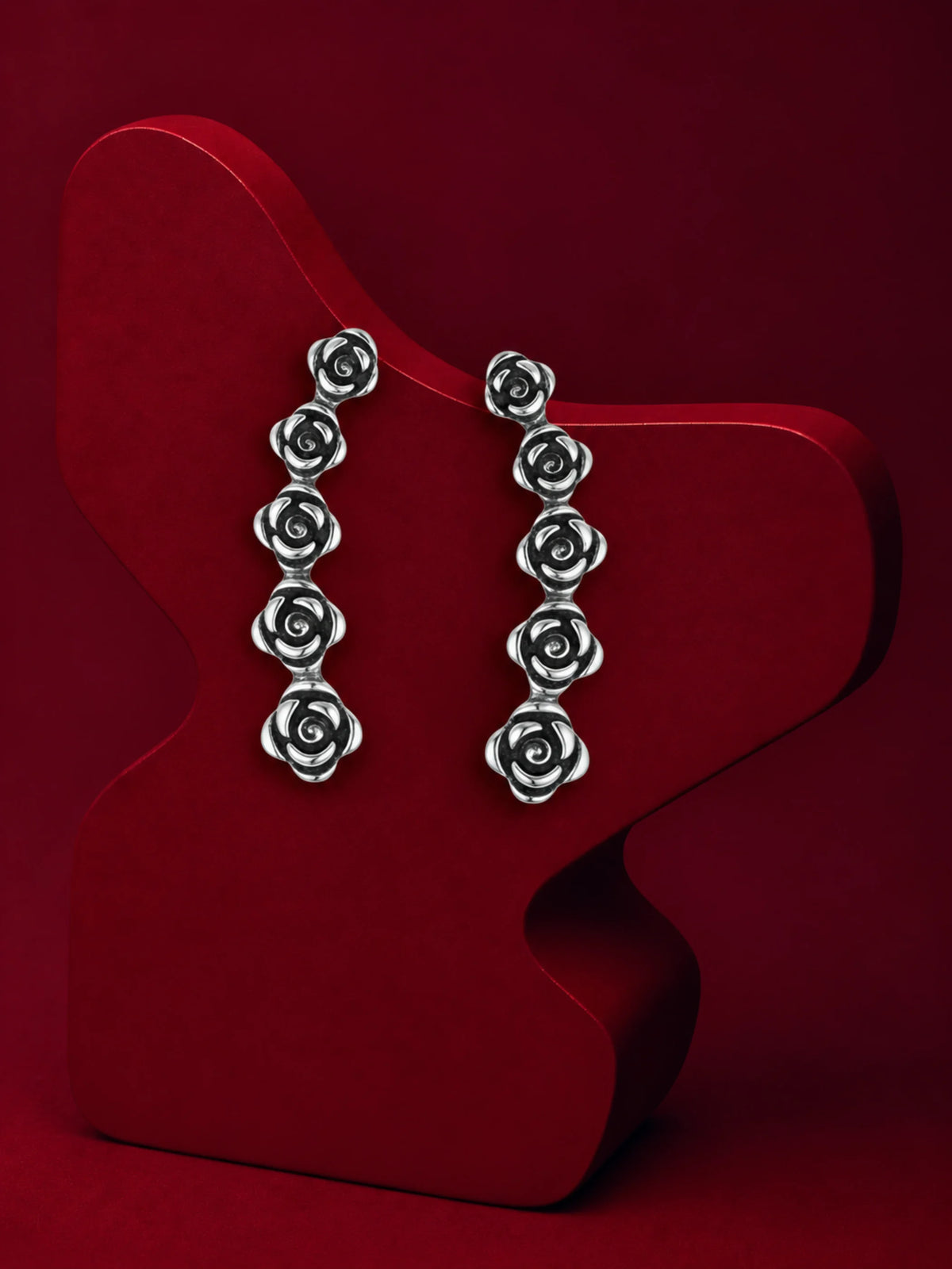 Oxidised Rose Ear Climbers