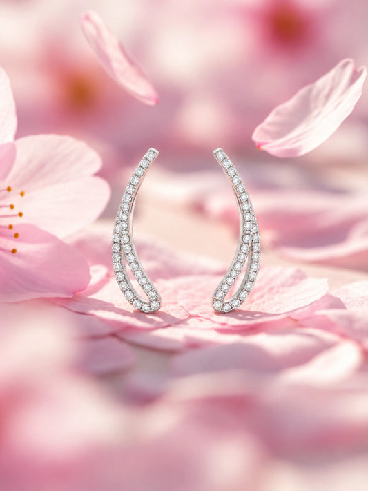 Clear-Stone Open Loop Ear Climbers