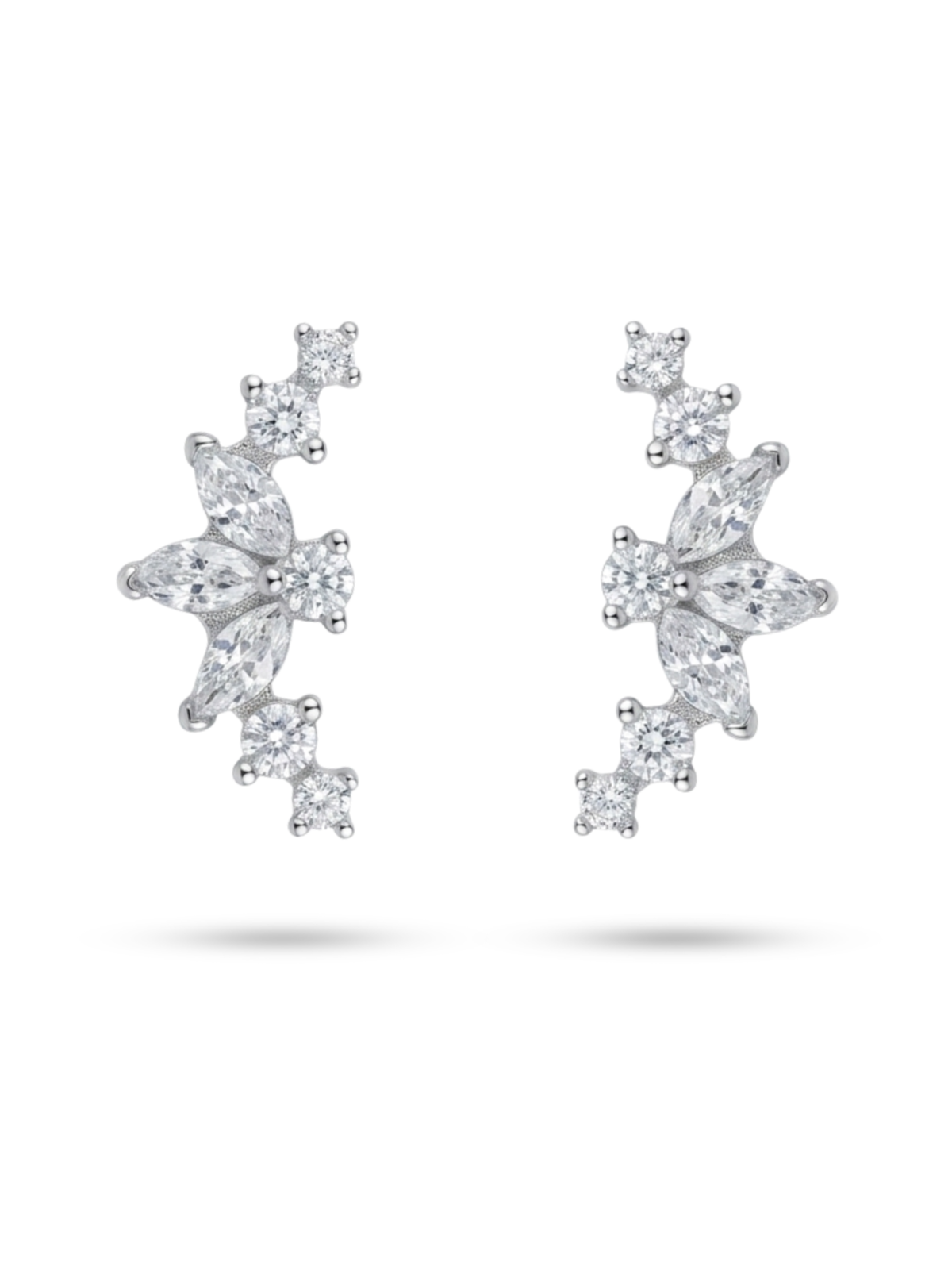 Marquise Floral Ear Climbers