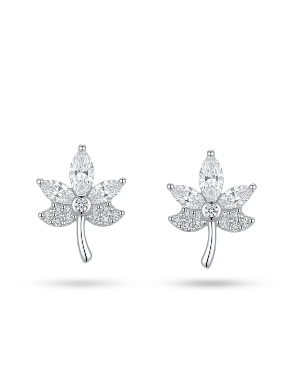 Marquise Leaf Cluster Stud Earrings