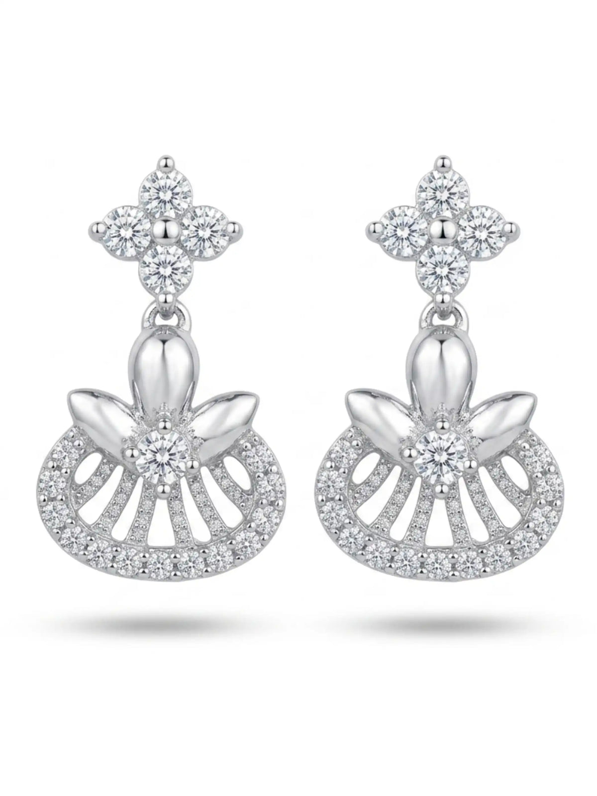 Lotus Fan Drop Earrings