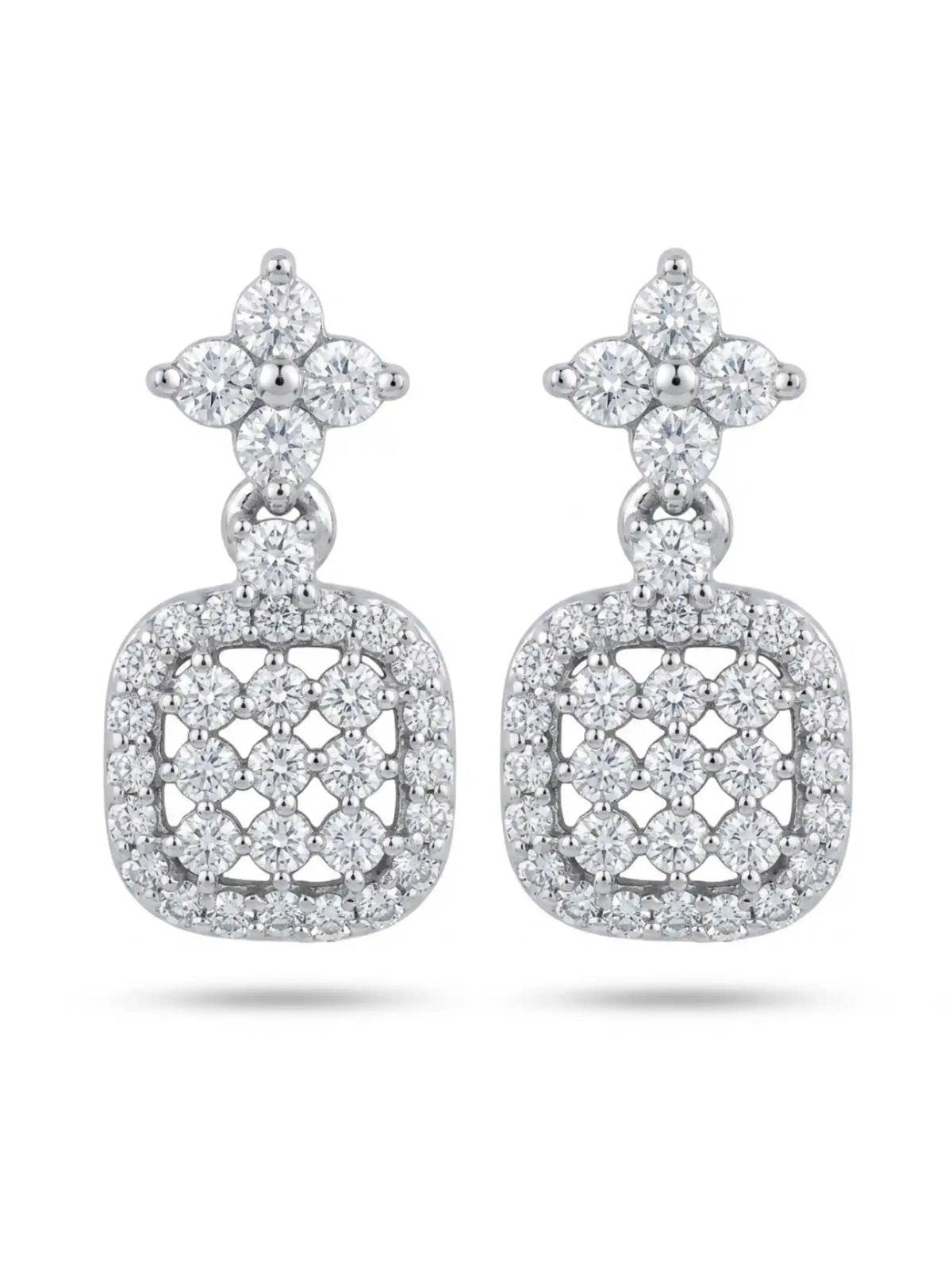 Floral Lattice Drop Earrings