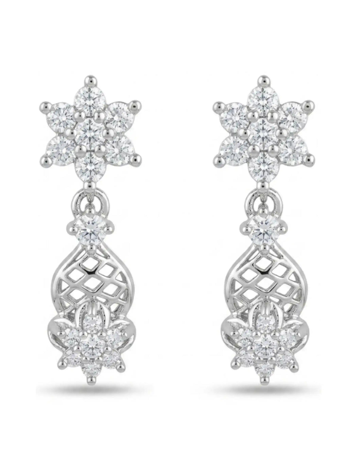 Floral Jali Drop Earrings