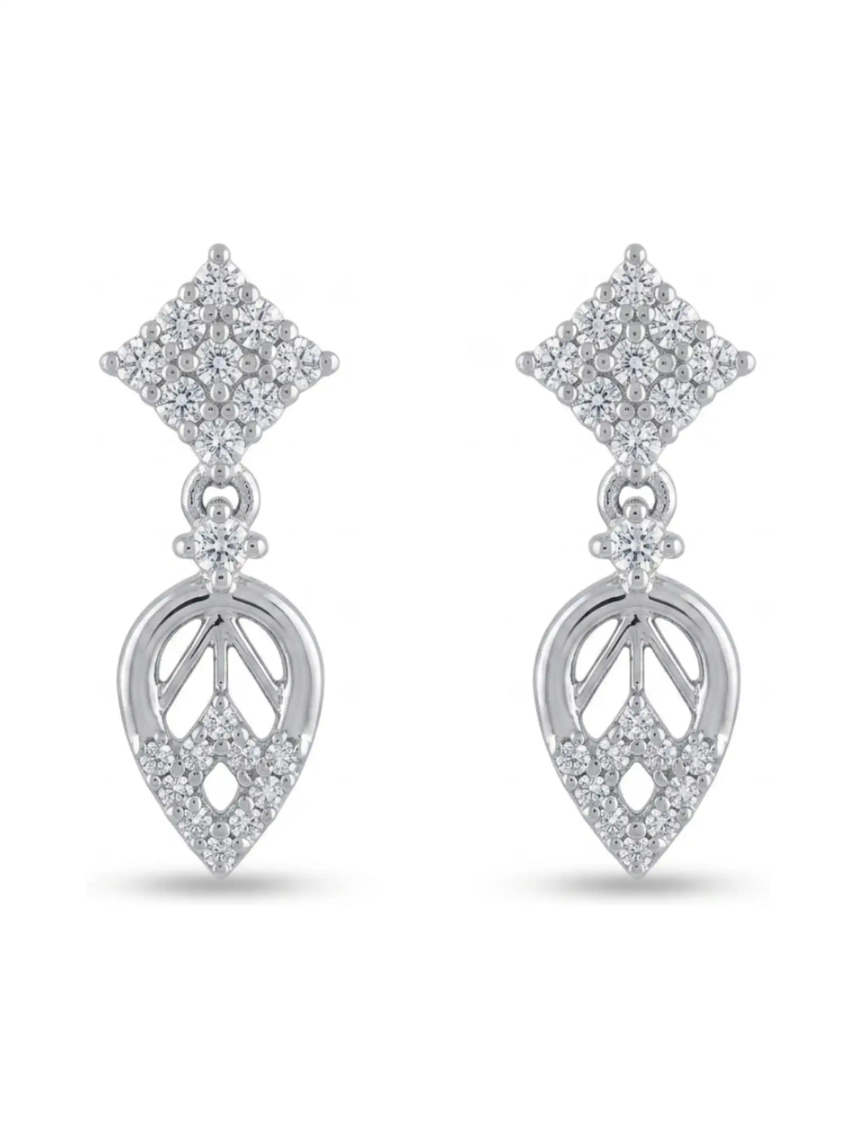 Diamond Lattice Drop Earrings