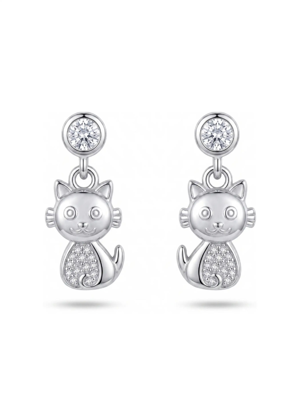 Playful Cat Drop Earrings