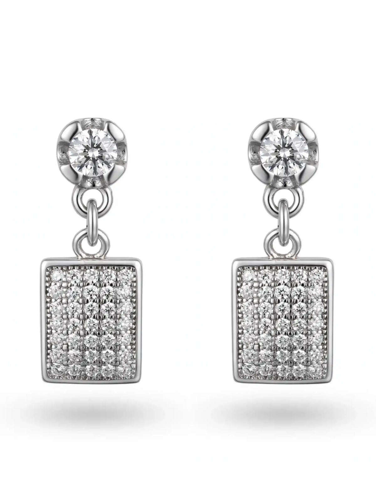 Rectangular Pavé Drop Earrings