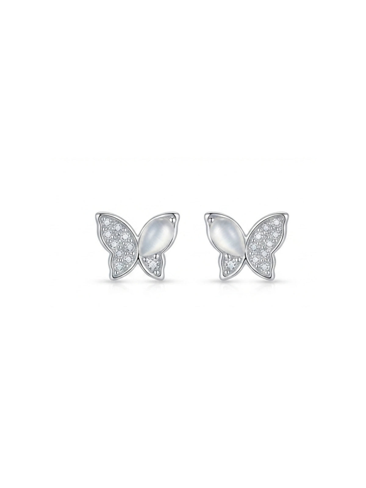 Mother-Of-Pearl Butterfly Stud Earrings