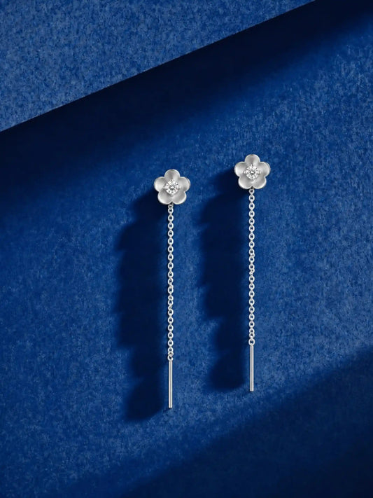 Brushed Flower Sui Dhaga Earrings