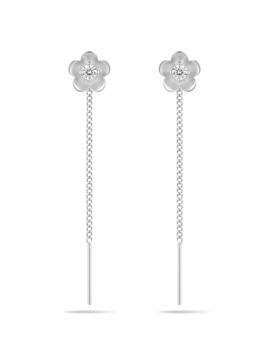 Brushed Flower Sui Dhaga Earrings
