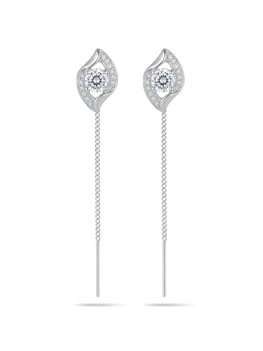 Sculpted Leaf Sui Dhaga Earrings