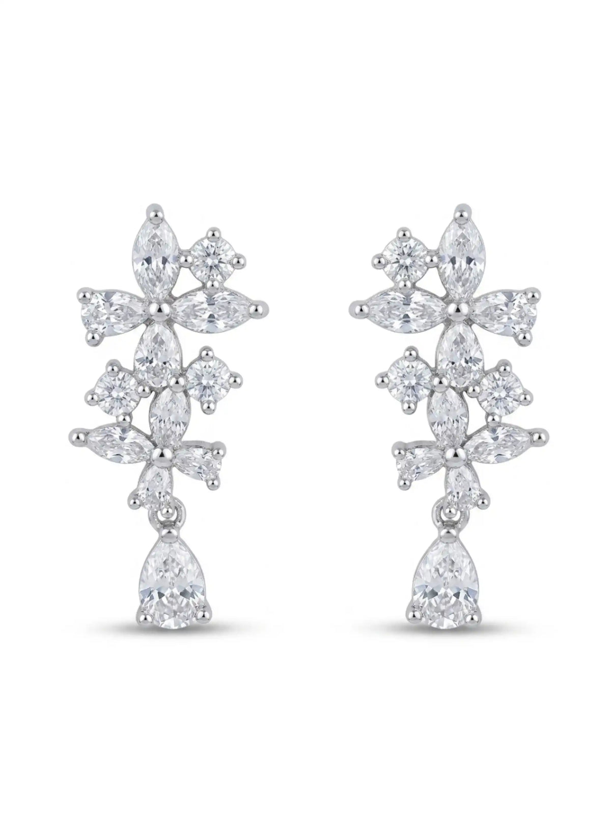 Floral Pear Drop Earrings