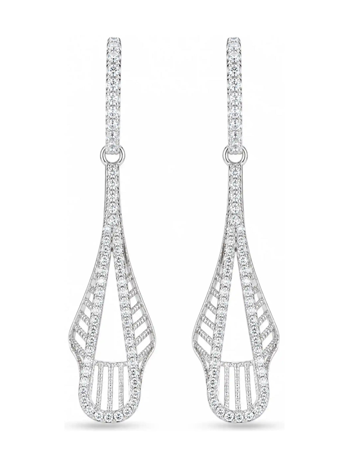 Clear-Stone Tapered Drop Earrings