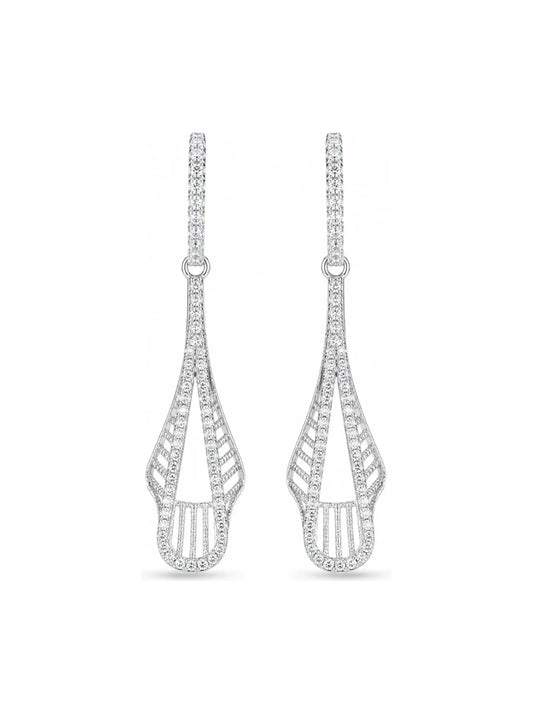 Clear-Stone Tapered Drop Earrings