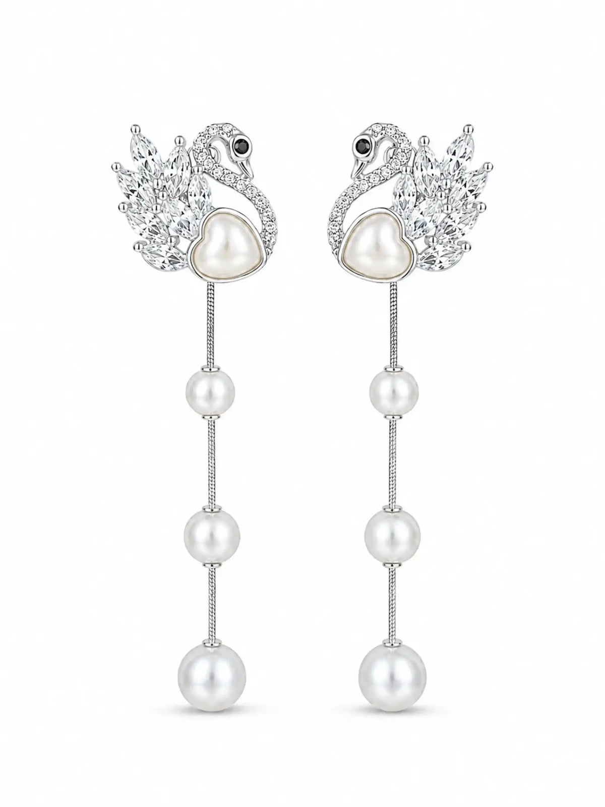 Swan Pearlescent Drop Earrings