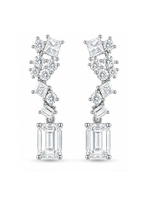 Mixed Cut Drop Earrings