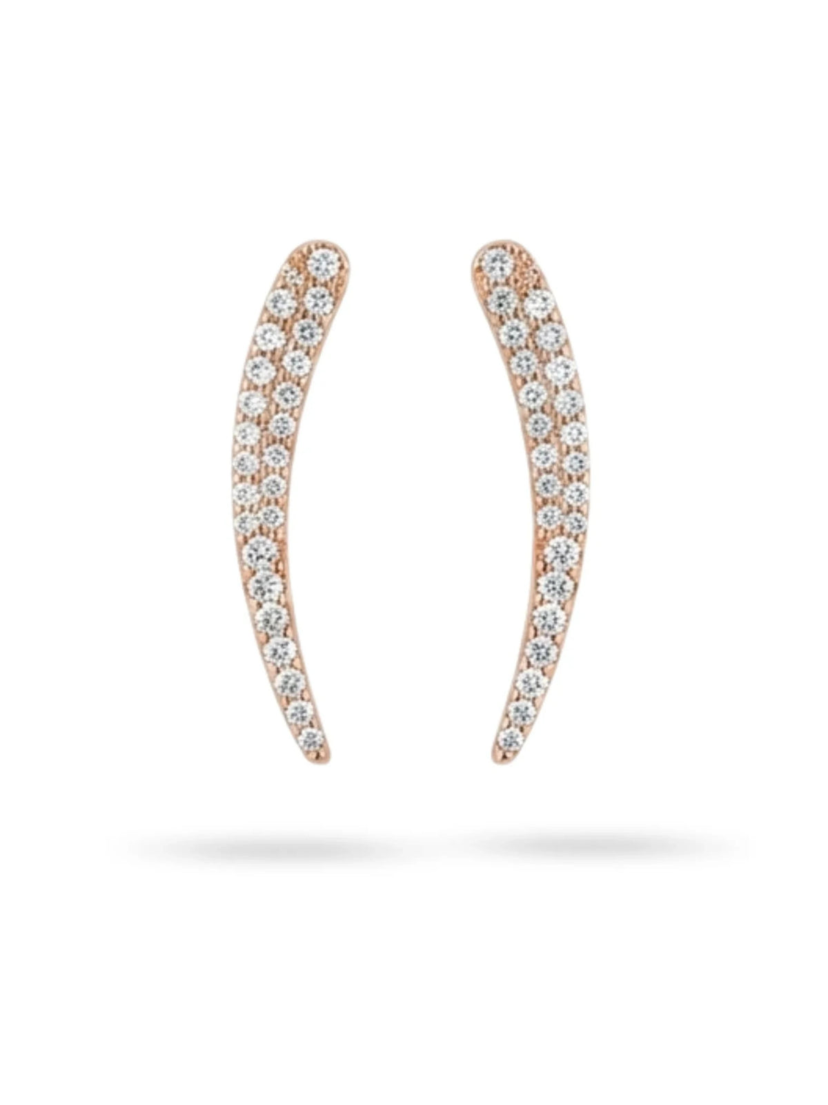 Rose-Gold Clear-Stone Ear Climbers