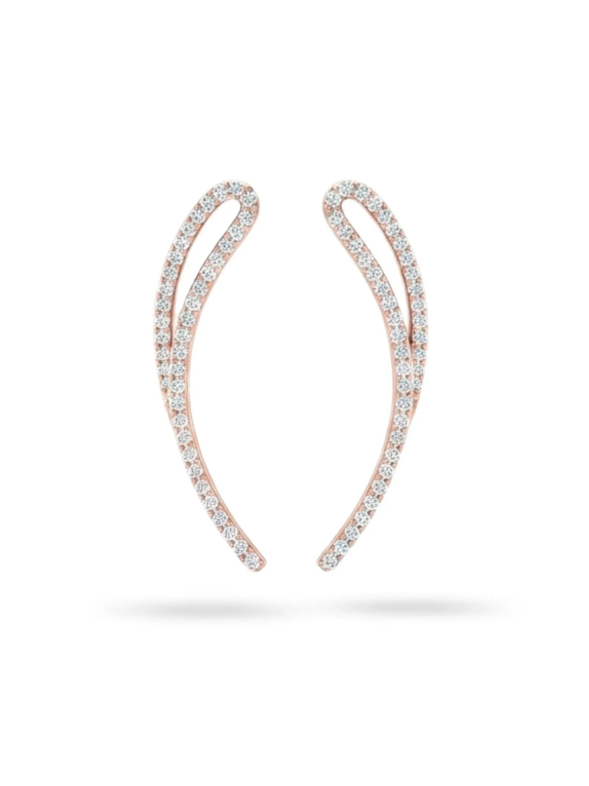 Rose-Gold Open Oval Ear Climbers