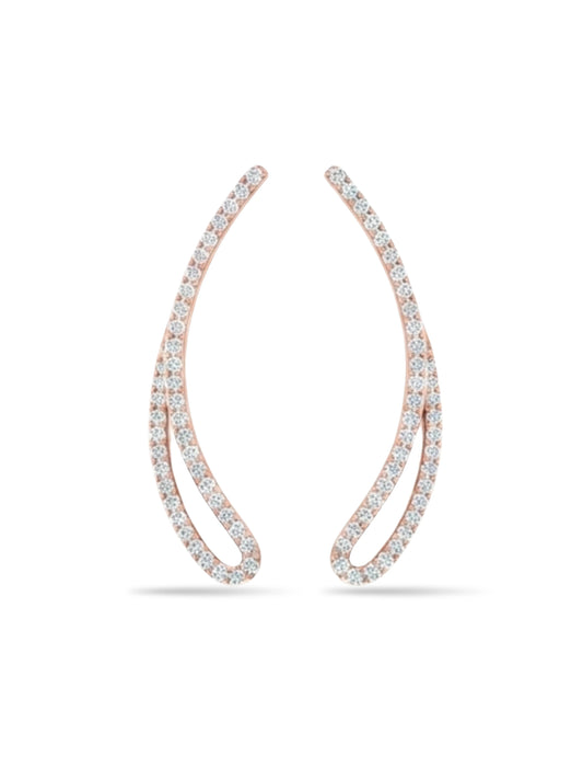 Rose-Gold Open Oval Ear Climbers