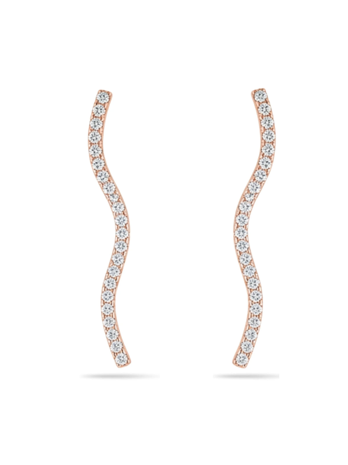 Warm-Tone Wave Ear Climbers