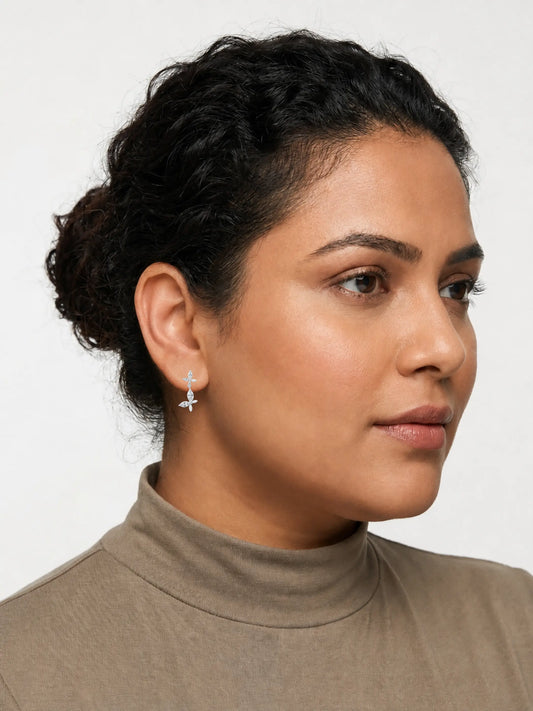 Linked Marquise Leaf Drop Earrings
