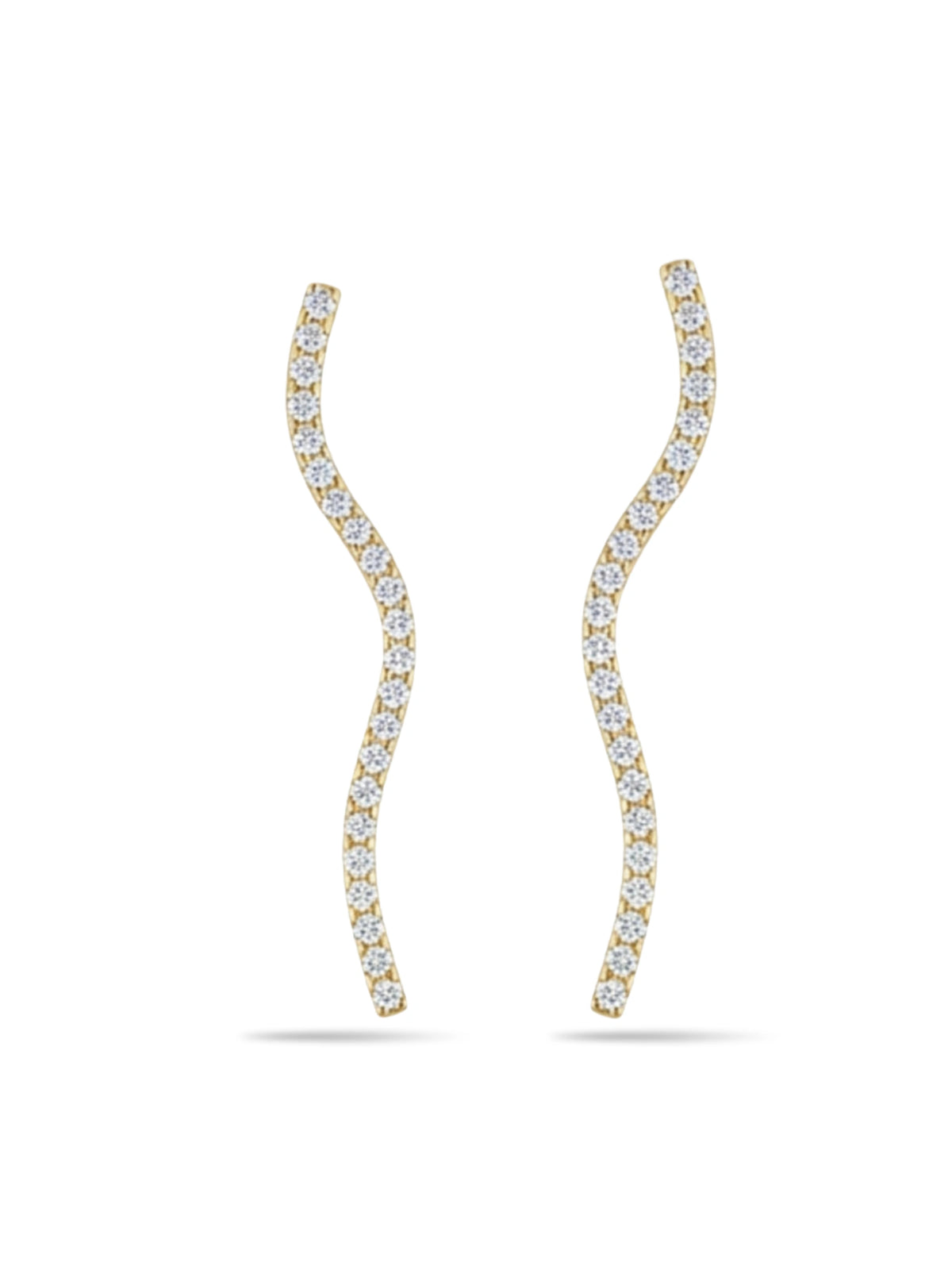 Gold-Tone Wave Ear Climbers